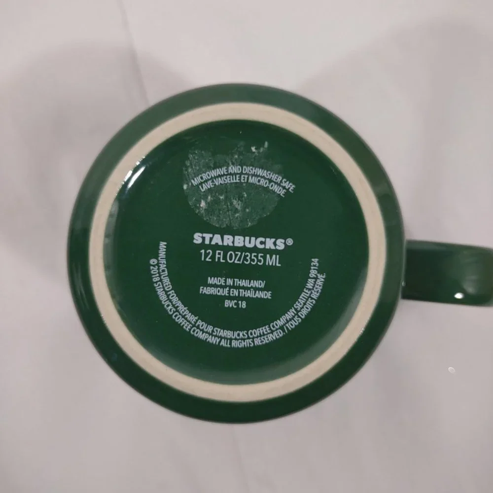 Starbucks ban.do Green Floral Coffee Mug 12 oz 2018